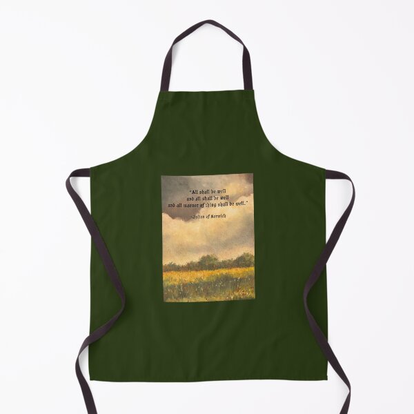 Item preview, All Shall Be Well, Julian Of Norwich Quote with Country Landscape designed and sold by JoyfulWhimsy.
