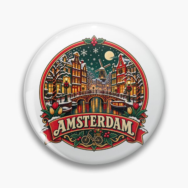 Item preview, Amsterdam Christmas Netherlands Vintage Travel Design designed and sold by Globalcitytees.