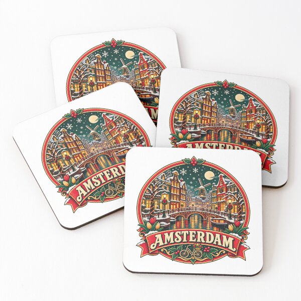 Item preview, Amsterdam Christmas Netherlands Vintage Travel Design designed and sold by Globalcitytees.