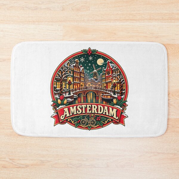 Item preview, Amsterdam Christmas Netherlands Vintage Travel Design designed and sold by Globalcitytees.