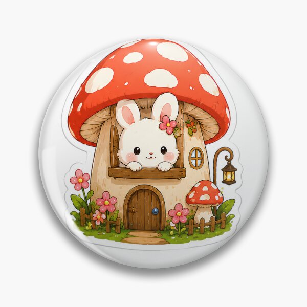 Item preview, cute bunny mushroom designed and sold by AbsCrewStore.