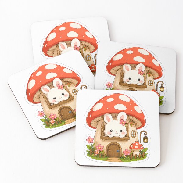Item preview, cute bunny mushroom designed and sold by AbsCrewStore.