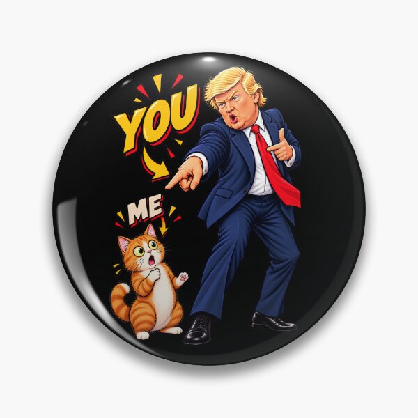 Item preview, Trump Pointing at Cat, YOU ME Political Humor designed and sold by Retro Whiskers.