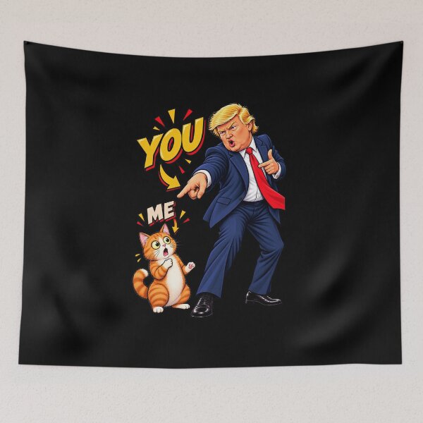 Item preview, Trump Pointing at Cat, YOU ME Political Humor designed and sold by Retro Whiskers.