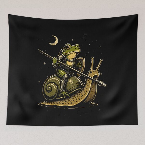 Item preview, Knight Frog Riding a Snail Adventure designed and sold by rafaeltto.