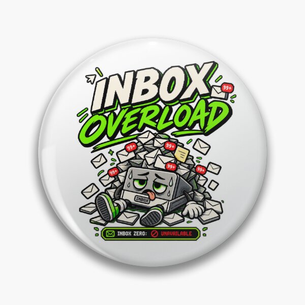 Item preview, Inbox Overload – Retro Pixel Email Humor designed and sold by Mad Factory Designs.