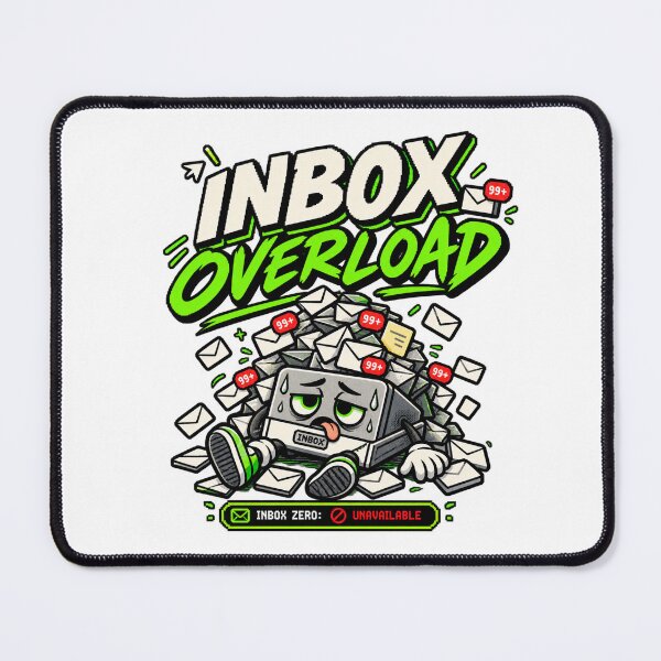 Item preview, Inbox Overload – Retro Pixel Email Humor designed and sold by Mad Factory Designs.