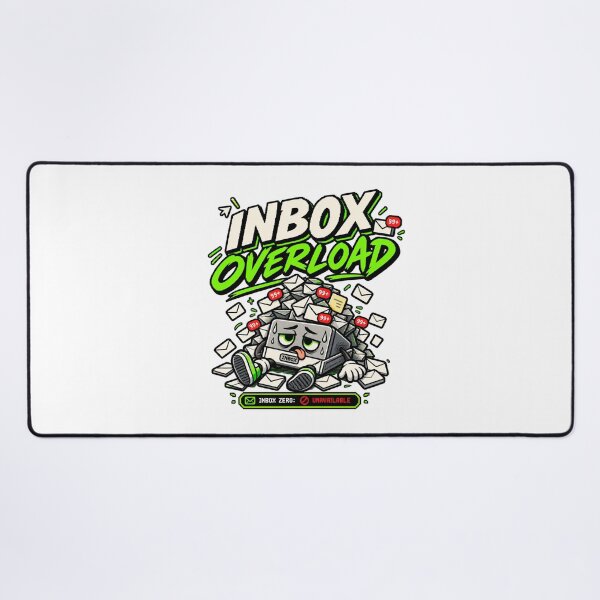 Item preview, Inbox Overload – Retro Pixel Email Humor designed and sold by Mad Factory Designs.