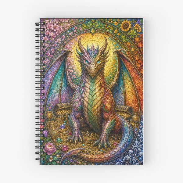 Item preview, The Guardian Dragon of the Four Seasons – Eternal Treasure in Stained Glass designed and sold by Pixel Otaku Gallery.