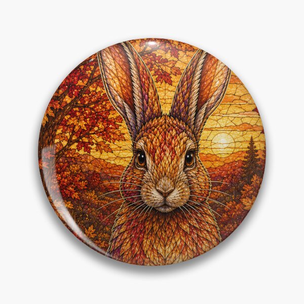 Item preview, The Autumn Rabbit – A flamboyant messenger in stained glass designed and sold by Pixel Otaku Gallery.