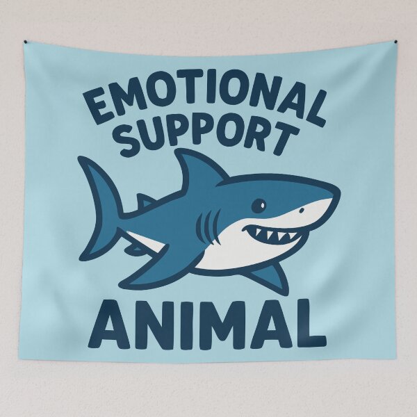 Item preview, Shark Emotional Support Animal Funny Humor Men Women Kids designed and sold by Colorfulman.