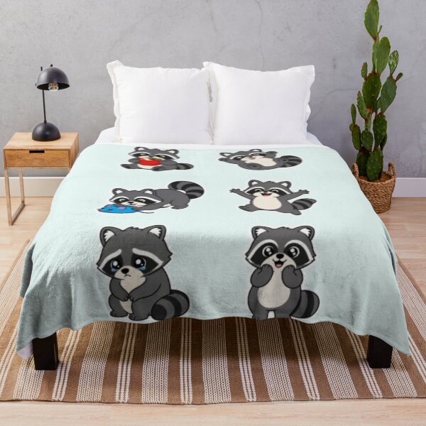 Item preview, Cute Kawaii Raccoon Sticker Pack - 6 Playful & Emotional Trash Pandas designed and sold by Yasmine Mohammed.