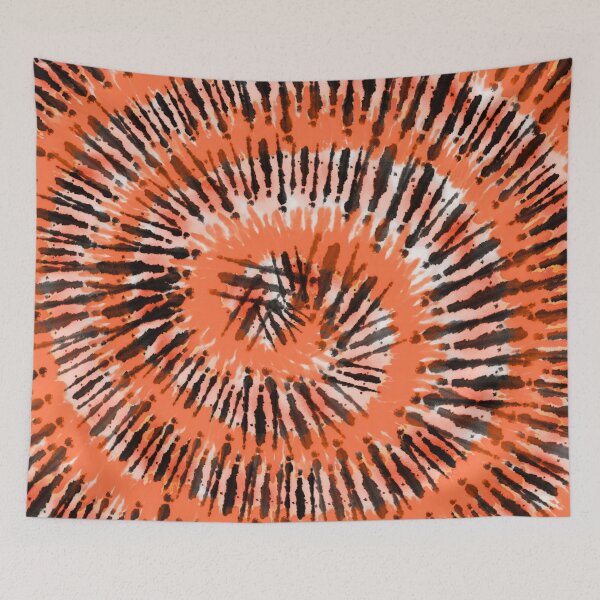 Aperçu de l'œuvre Spirale tie-dye Toxic Slime – Motif tourbillon Shibori effrayant pour Halloween | Orange créée et vendue par Frohyou.