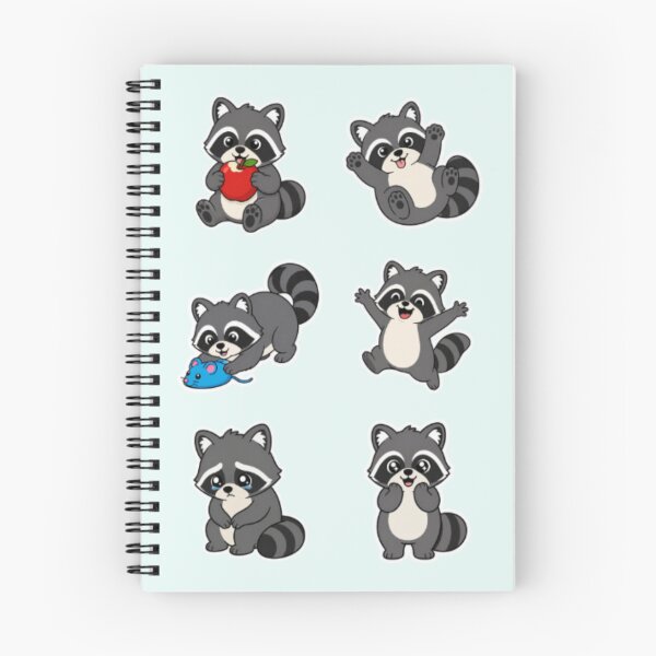 Item preview, Cute Kawaii Raccoon Sticker Pack - 6 Playful & Emotional Trash Pandas designed and sold by Yasmine Mohammed.