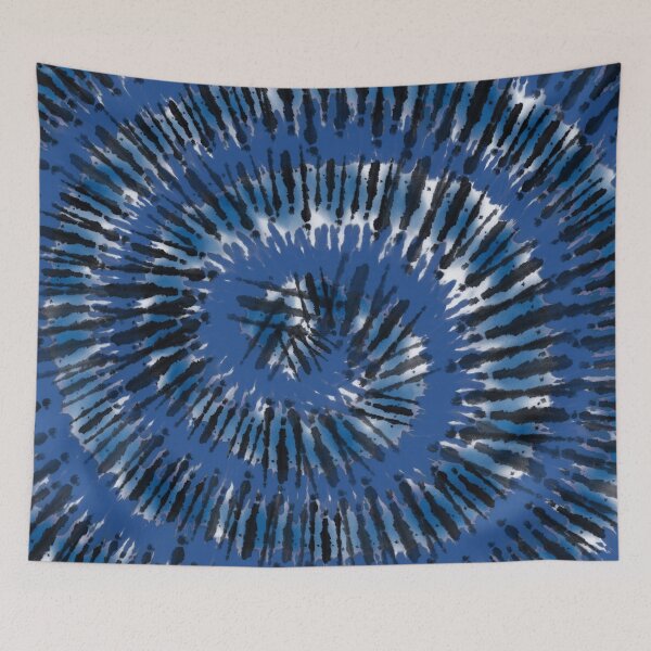 Aperçu de l'œuvre Spirale de slime toxique tie-dye – Motif tourbillon shibori effrayant pour Halloween | Bleu créée et vendue par Frohyou.