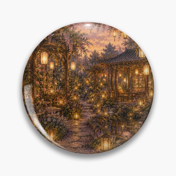 Artikelvorschau, Der Laternengarten in der Abenddämmerung entworfen und verkauft von WildSkyMuse.