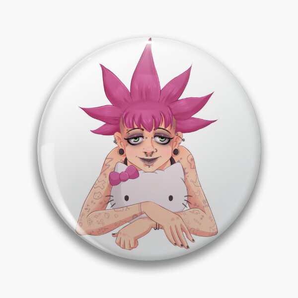 Aperçu de l'œuvre Punk Girl avec son chaton – Esthétique alternative mignonne créée et vendue par ralucasrf.