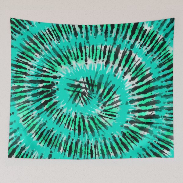 Aperçu de l'œuvre Spirale tie-dye Toxic Slime – Motif tourbillon Shibori effrayant pour Halloween | Turquoise créée et vendue par Frohyou.