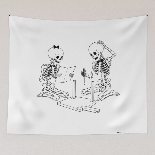 Item preview, Skeleton Couple Struggling to Assemble Furniture designed and sold by Qenlo.
