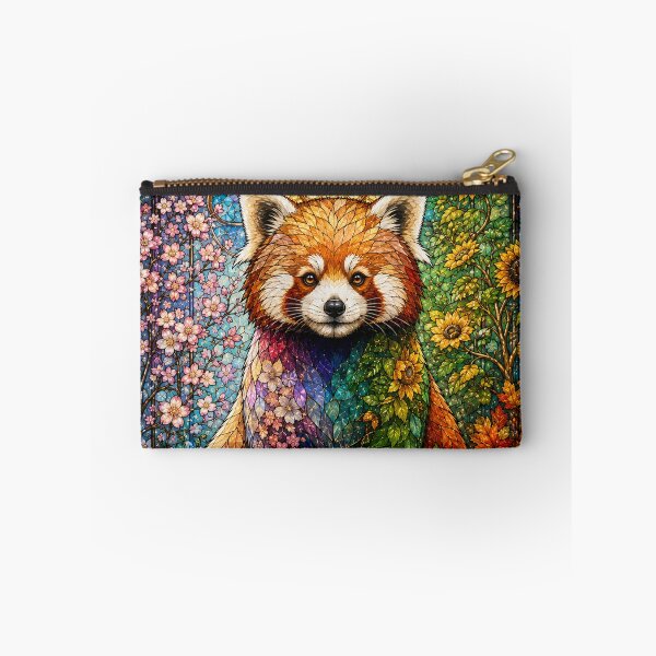 Item preview, The Red Panda of the Four Seasons – Colorful stained-glass guardian designed and sold by Pixel Otaku Gallery.