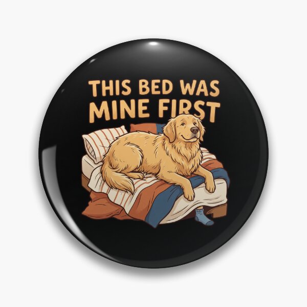 Item preview, Funny Dog Bed Hog This Bed Was Mine First Golden Retriever Retro Aesthetic designed and sold by mood-draftsman.