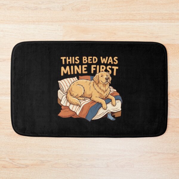 Item preview, Funny Dog Bed Hog This Bed Was Mine First Golden Retriever Retro Aesthetic designed and sold by mood-draftsman.
