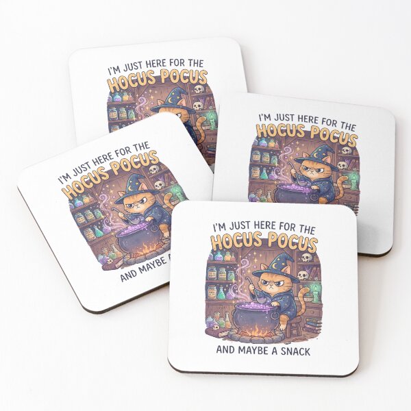 Item preview, I'm Just Here For The Hocus Pocus And Maybe A Snack - Cute Cat Wizard. designed and sold by MyHappyArtShop.