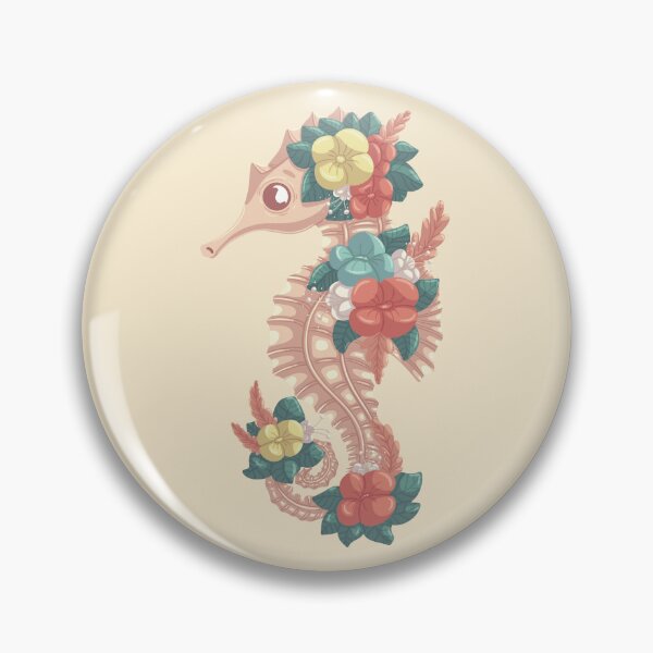 Item preview, Cute seahorse illustration with beautiful flowers designed and sold by Xatutik.art.