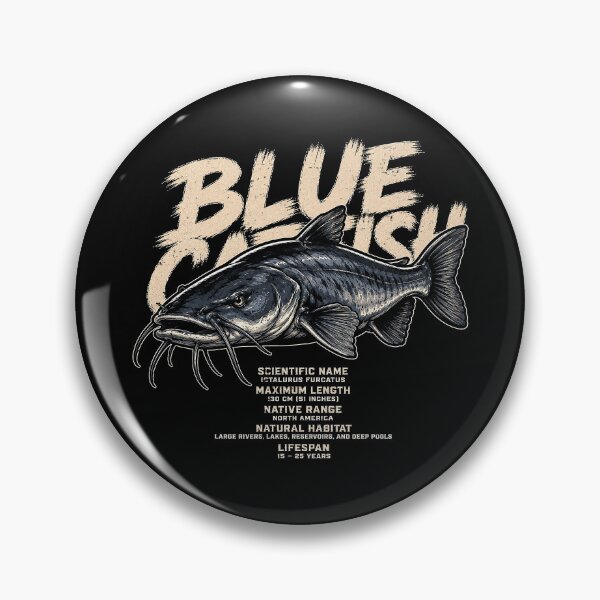 Item preview, Detailed blue catfish illustration with habitat info designed and sold by rafaeltto.
