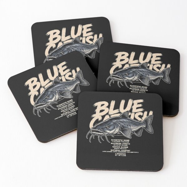 Item preview, Detailed blue catfish illustration with habitat info designed and sold by rafaeltto.