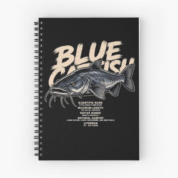 Item preview, Detailed blue catfish illustration with habitat info designed and sold by rafaeltto.