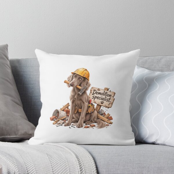Item preview, Funny Weimaraner Construction Dog designed and sold by HoldYourPoint.