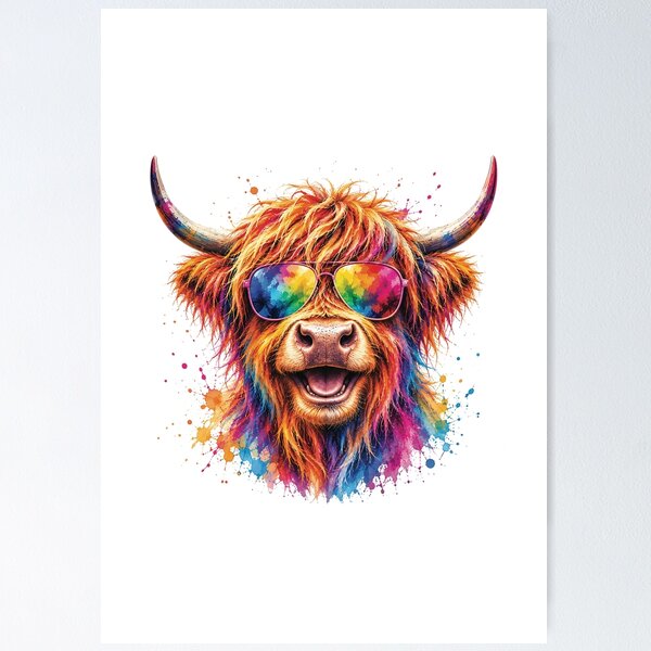 Item preview, Abstract and Pop Art Highland Cow Painting designed and sold by Collymore.