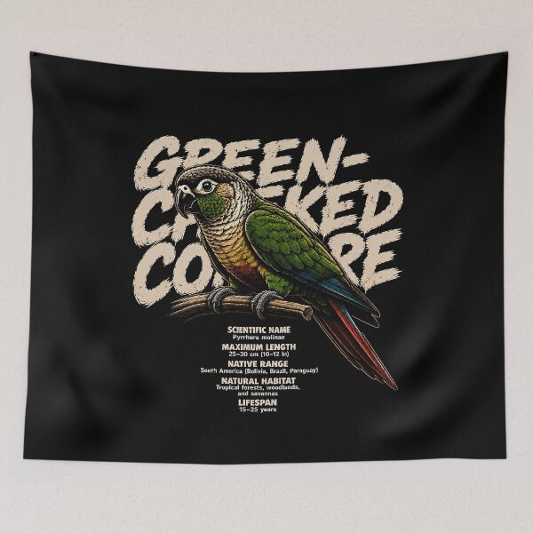 Item preview, Colorful green-cheeked conure bird illustration designed and sold by rafaeltto.