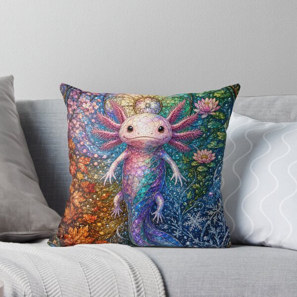 Item preview, The Four Seasons Axolotl – Aquatic creature in stained glass designed and sold by Pixel Otaku Gallery.