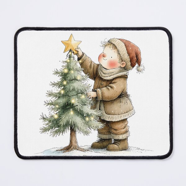Item preview, Child Decorating Christmas Tree – Vintage Storybook Christmas designed and sold by Connys Colorful World.