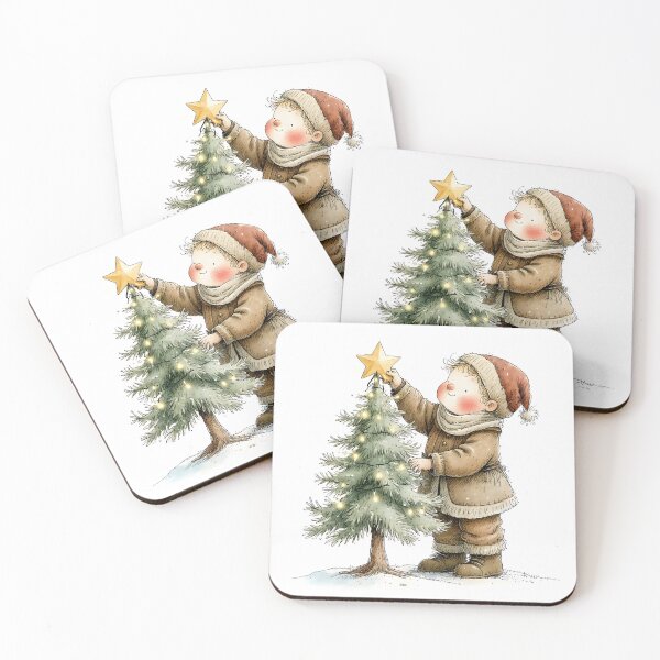 Item preview, Child Decorating Christmas Tree – Vintage Storybook Christmas designed and sold by Connys Colorful World.