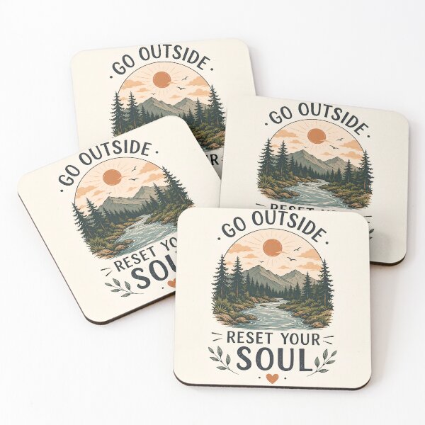 Item preview, Go Outside Reset Your Soul Vintage Nature T-Shirt, Mountain River Graphic Tee, Hiking Camping Shirt, Outdoor Adventure Unisex Tee designed and sold by : CraftyVibes.