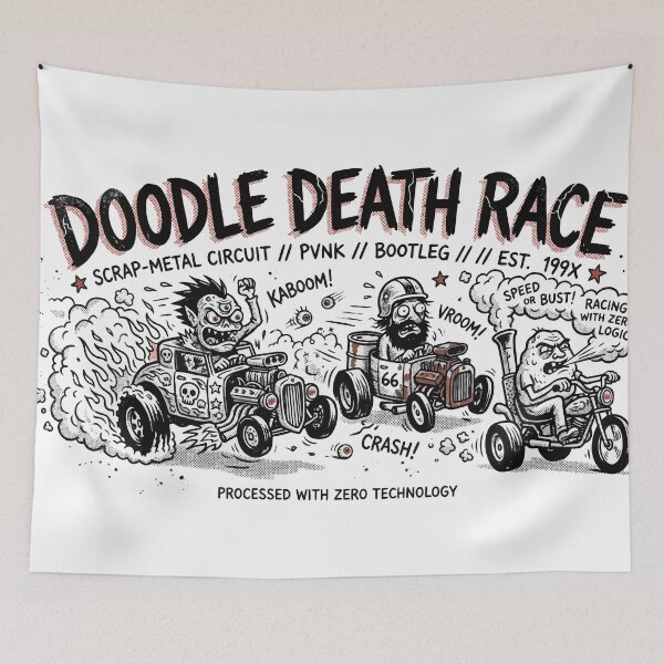Item preview, Doodle Death Race – Crazy Cartoon Racing  designed and sold by Maria Garcia´s.