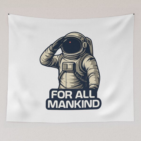 Item preview, For All Mankind Astronaut Salute Retro Space Art designed and sold by Vision Crafted.
