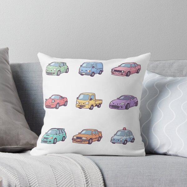 Item preview, Cute Kawaii Pastel Cars 3x3 JDM Kei Truck Drift Vehicle Sticker Sheet Aesthetic designed and sold by mood-draftsman.