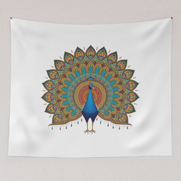 Item preview, Geometric Peacock designed and sold by catcurio.