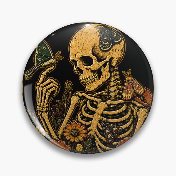 Item preview, Moth and Skeleton Floral Art Print Halloween designed and sold by rafaeltto.