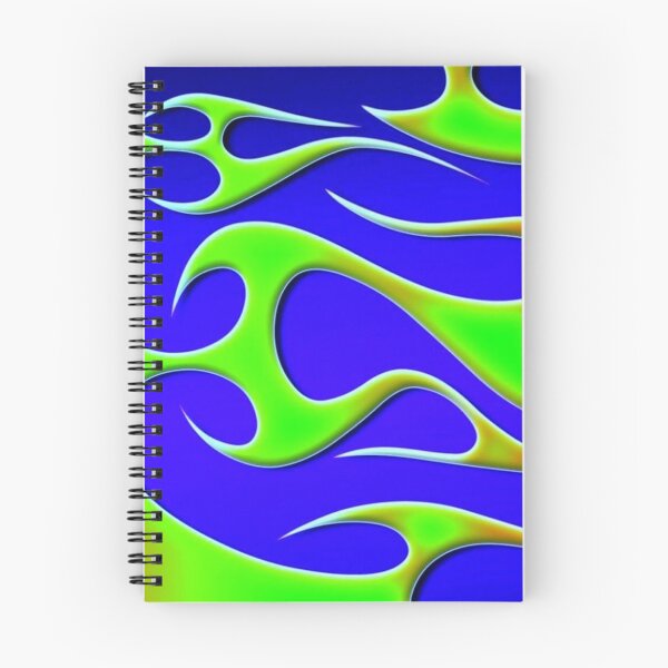 Item preview, Frutiger Aero Green Flames Pattern | Cyber Y2K Lime & Royal Blue Flame Aesthetic designed and sold by BrontesWhimsyStore.