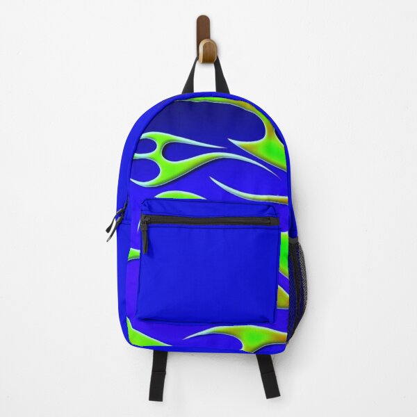 Item preview, Frutiger Aero Green Flames Pattern | Cyber Y2K Lime & Royal Blue Flame Aesthetic designed and sold by BrontesWhimsyStore.