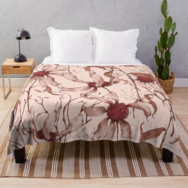 Item preview, Moody Wildflower Meadow – Elegant Dried Floral Botanical Pattern | Red designed and sold by Frohyou.