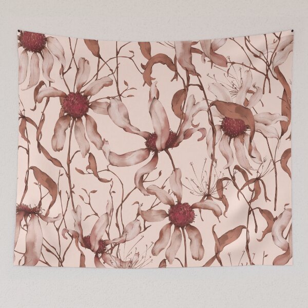 Item preview, Moody Wildflower Meadow – Elegant Dried Floral Botanical Pattern | Red designed and sold by Frohyou.