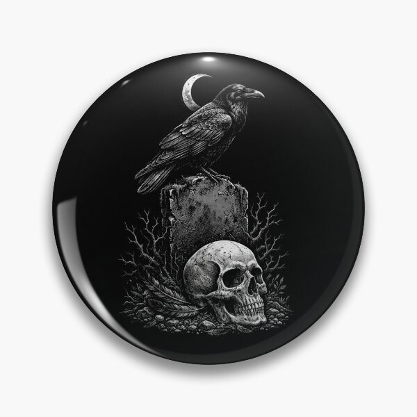 Item preview, Halloween The Raven and the Skull  Moon – Crow Gothic Dark Art designed and sold by SOUFIANE1991.