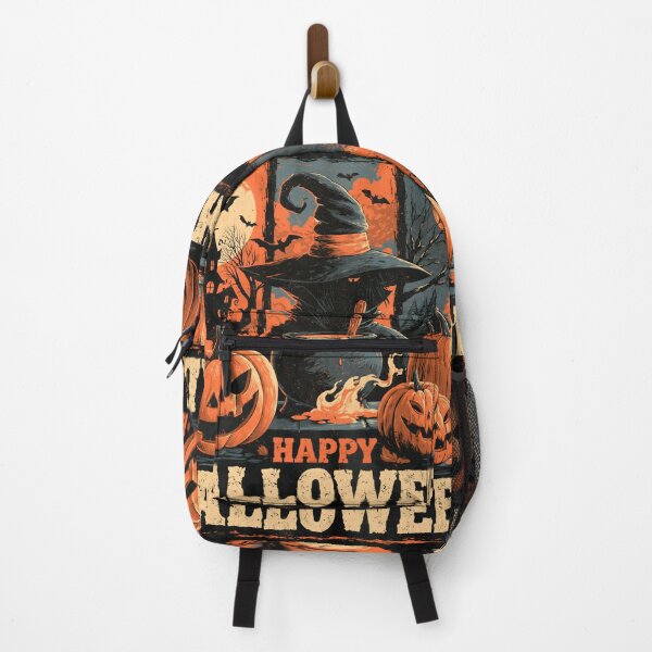 Item preview, Happy Halloween Witch Cauldron Pumpkins Orange Autumn Art designed and sold by GrinGalore.