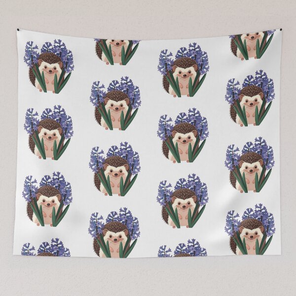 Artikelvorschau, Igel in Blumen entworfen und verkauft von PrintLabStudio.